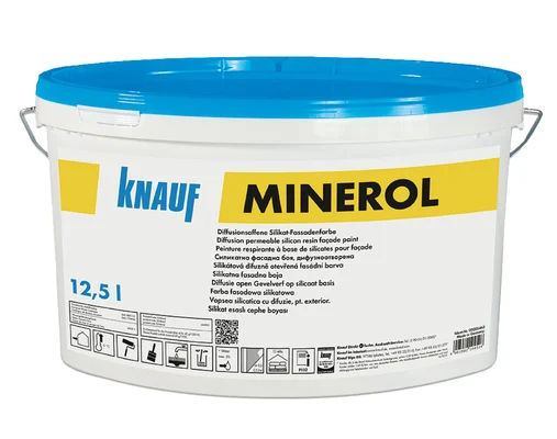 Knauf - Minerol - Minerol - Ypač difuzijai atviri silikatiniai fasado dažai