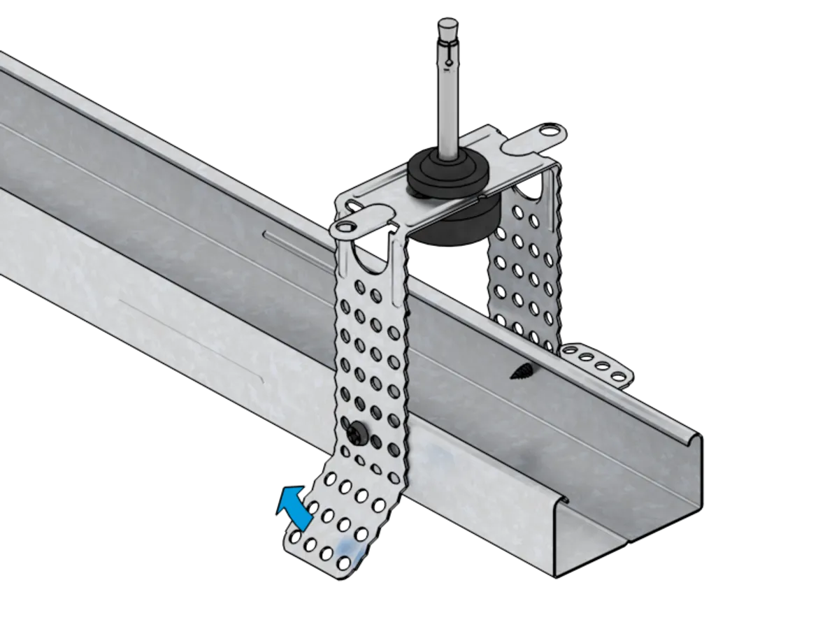 Knauf - Suspension directe acoustique pour CD 60/27 pliée - Suspension directe acoustique pliable - Mise en oeuvre