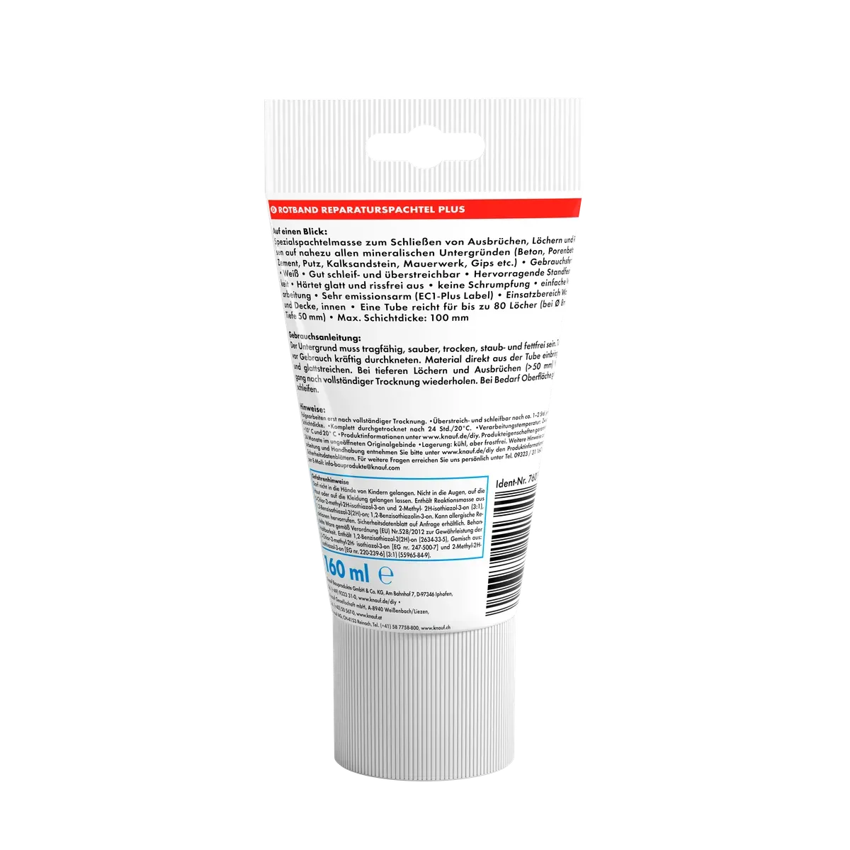 Knauf - Rotband Reparaturspachtel Plus - 4006379141340_Rotband-Reparaturspachtel-Plus_back_160ml