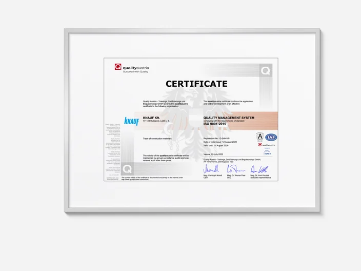 Knauf Certificate mockup