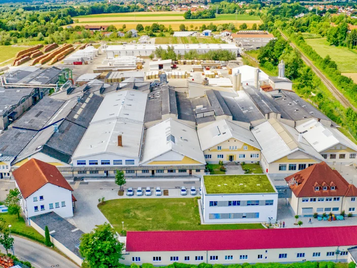 Knauf Werk Simbach Holzwolle Luftaufnahme