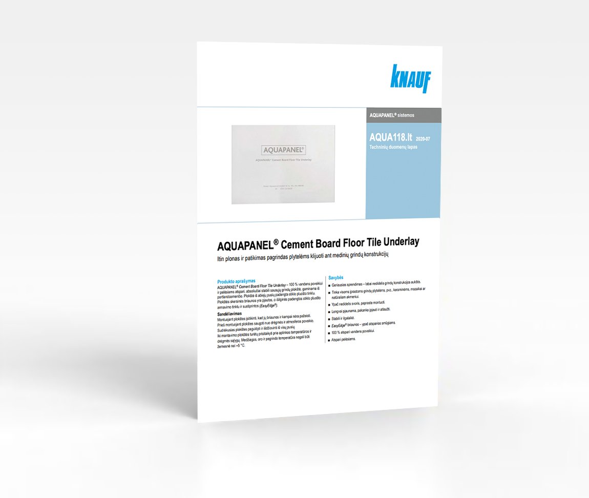 AQUAPANEL® Cement Board Floor Tile Underlay - Technine brosiura