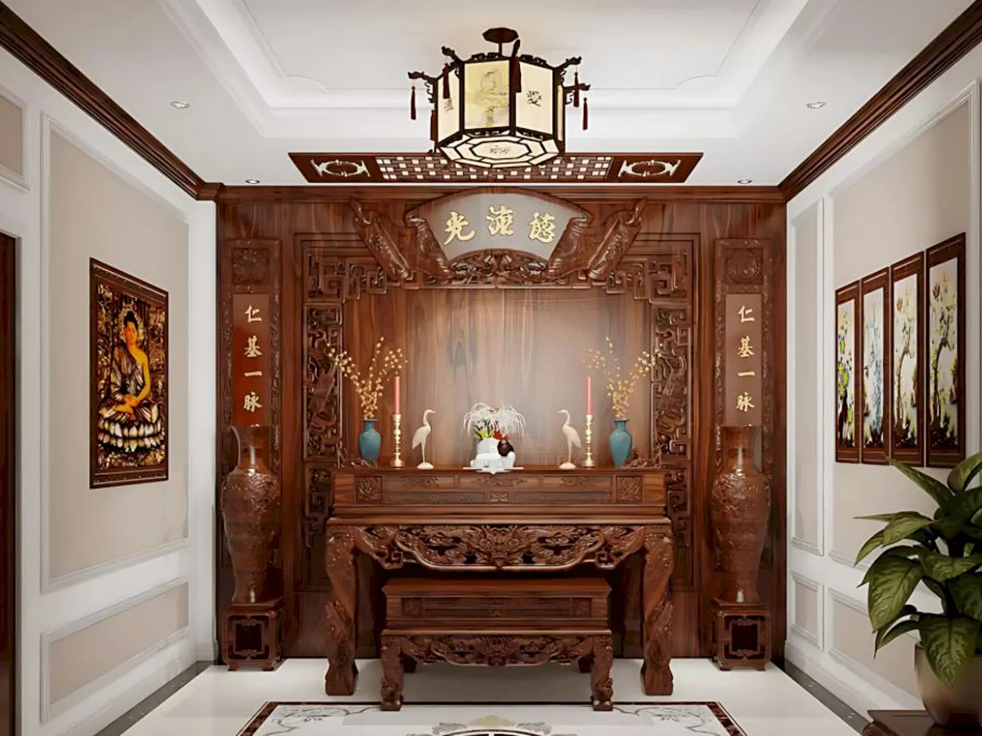 Trần thạch cao phòng thờ - 17