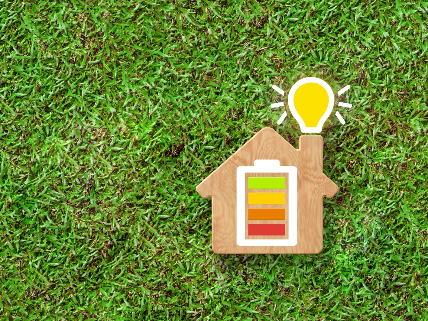 Energy efficiency and rating chart in a small model house with g