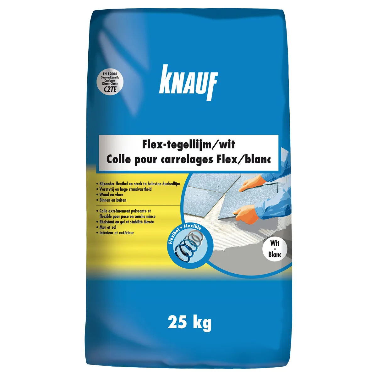 Knauf - Colle pour carrelages Flex C2TE - blanc - Colle pour carrelages Flex blanc 25kg_PACK-PROD_C1N1