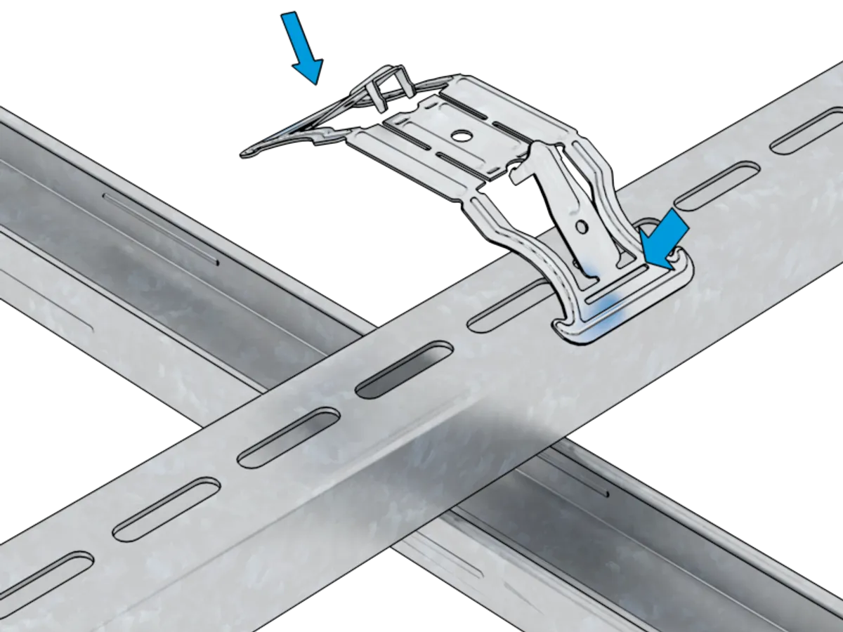 Knauf - Kruisverbinder niet gebogen voor UA met CD 60/27 - Raccord en croix non plié pour UA avec CD 6027 - Mise en oeuvre