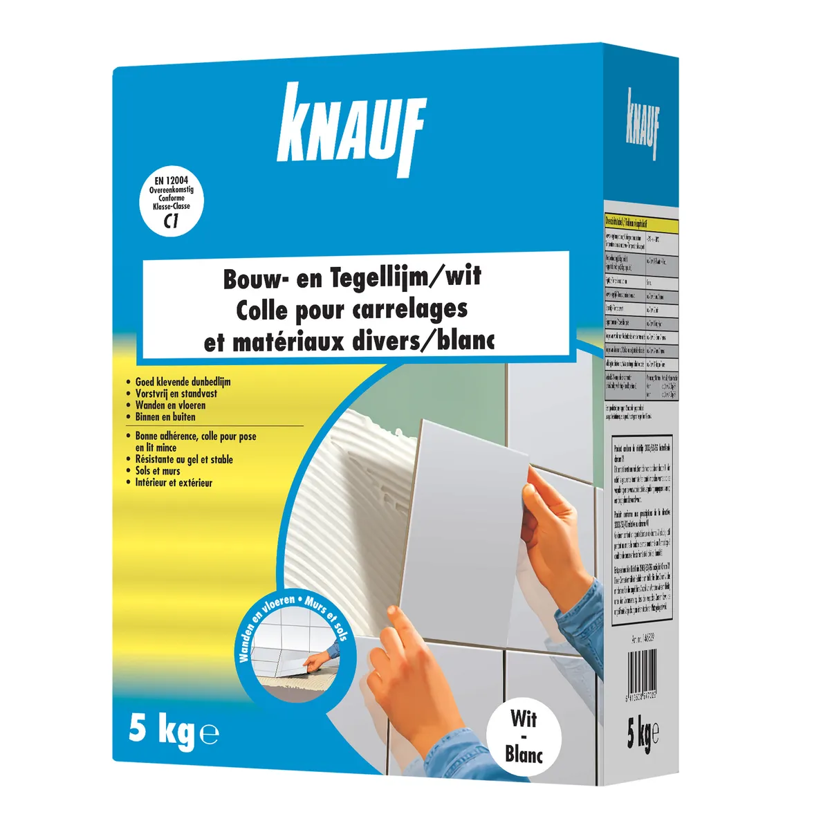 Knauf - Colle pour carrelages et matériaux divers - blanc - Colle pour carrelages et matériaux divers blanc 5kg_PACK-PROD_C1R1