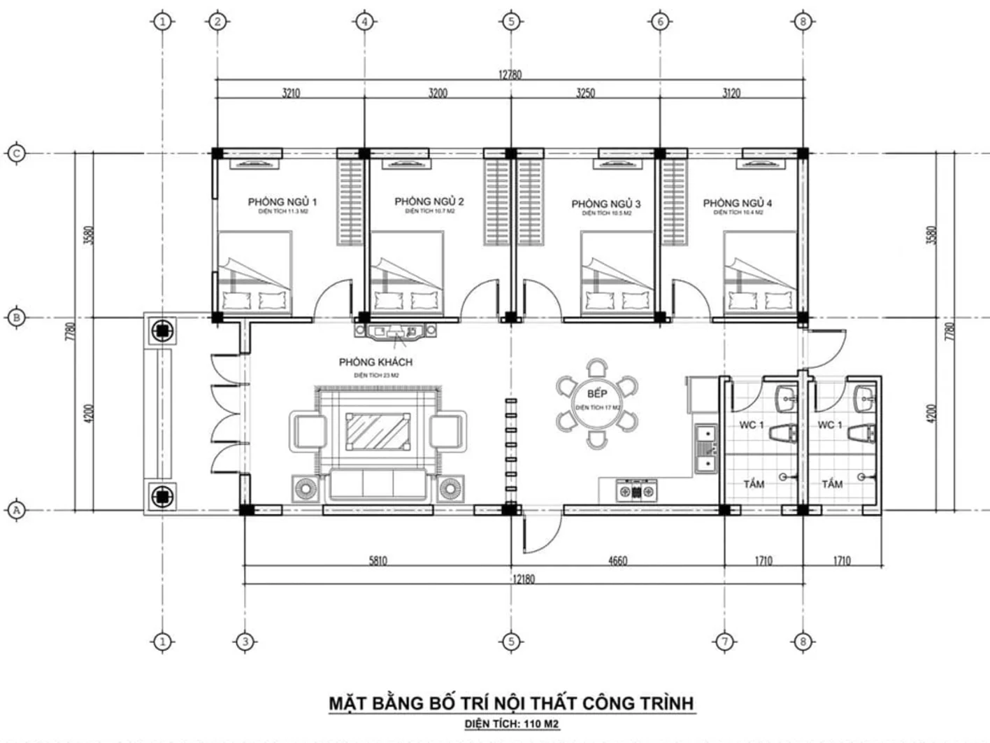 Nhà cấp 4 mái nhật 4 phòng ngủ