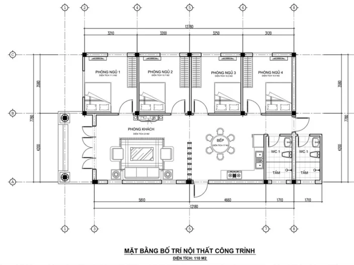 Nhà cấp 4 mái nhật 4 phòng ngủ