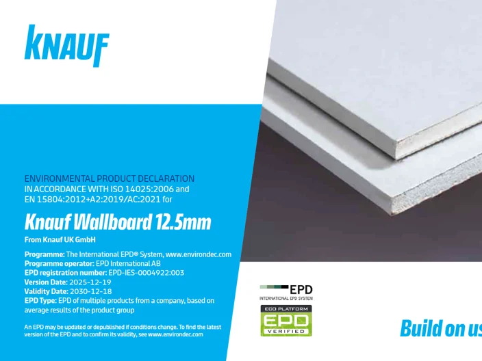 EPD Unwrapped - screenshot of Knauf Wallboard 12.5mm EPD