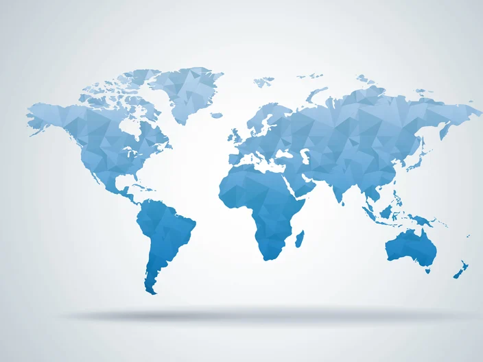 World Map Polygonal Style Background, Print Ready Design